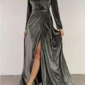 Esmerelda Velvet Wrap Maxi Dress